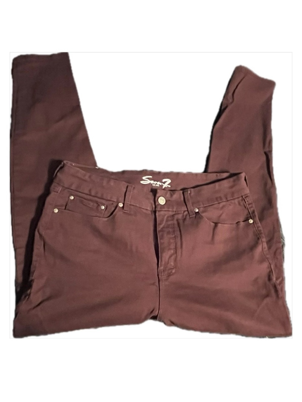 Seven7 Women's Deep Burgundy Stretch Jeans
